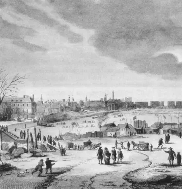 Victorian ice-skating on the river Thames